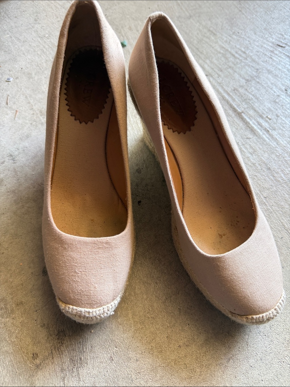 J. Crew Women's Canvas Espadrille Wedge - Light Pink Beige